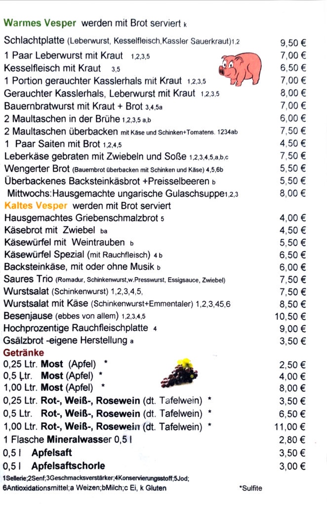Speisekarte